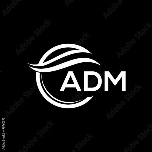 ADM letter logo design on black background. ADM  creative initials letter logo concept. ADM letter design.
 photo