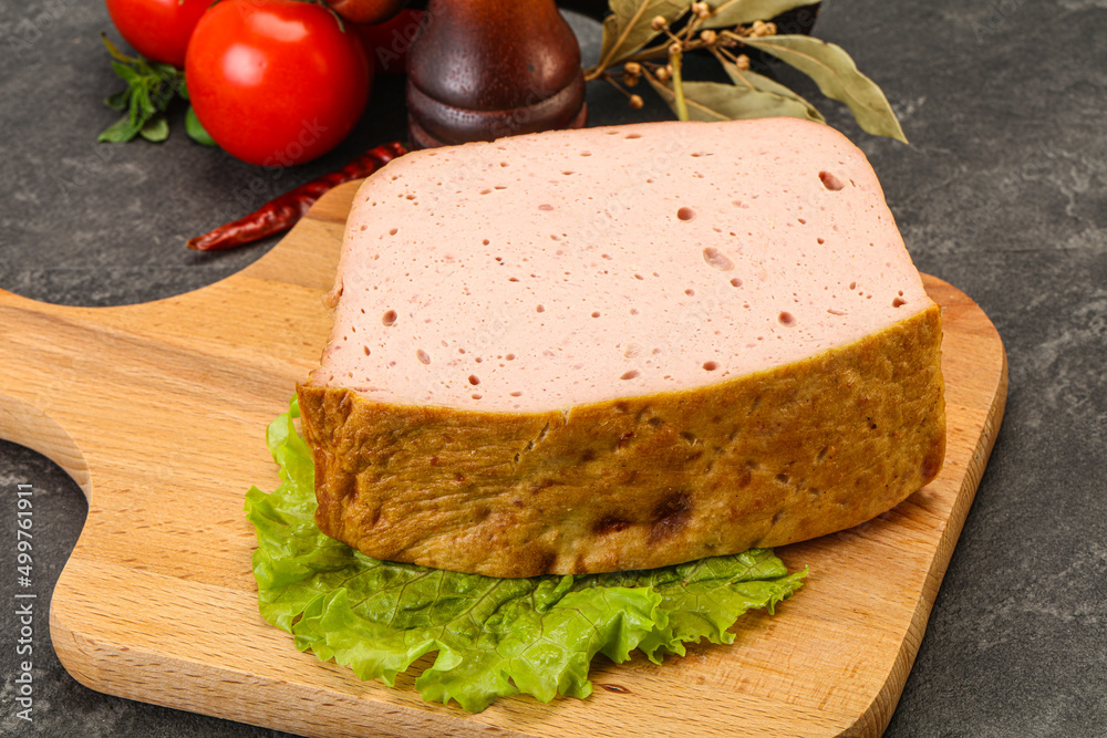 Homemade baked traditional meat loaf