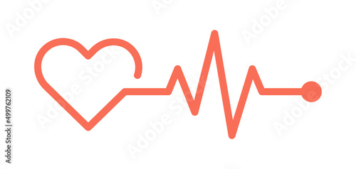 Heart pulse line design. Cardiogram symbol vector illustration.