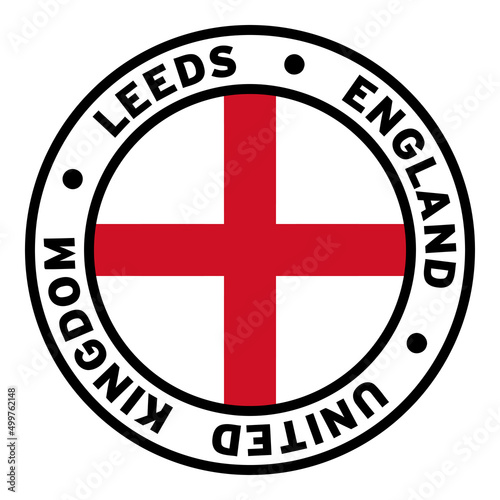 Round Leeds England United Kingdom Flag Clipart