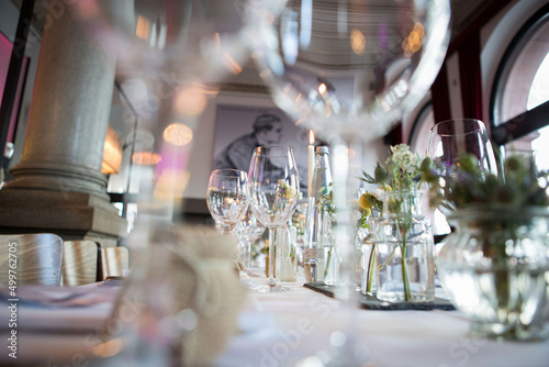 elegant table decoration in restaurant
