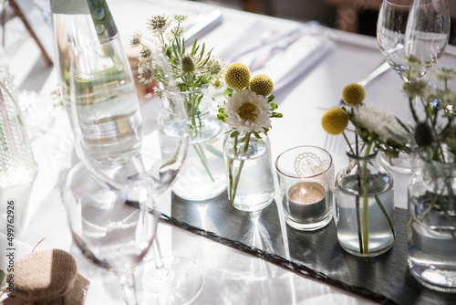 vintage table decoration in restaurant