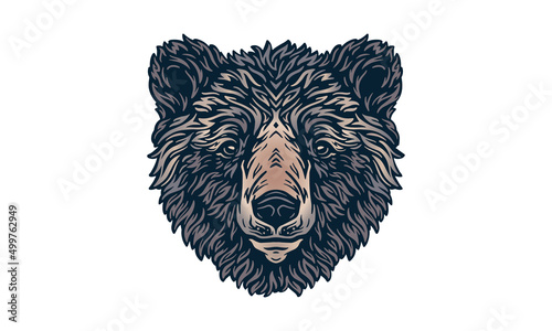Himalayan black bear on light background, vector, illustration logo, sign, emblem.