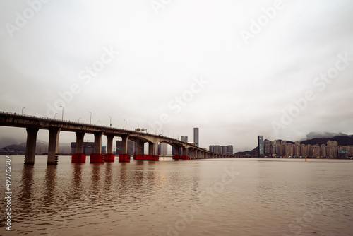 Ou River on a cloudy day in Wenzhou China © ivanbacic86