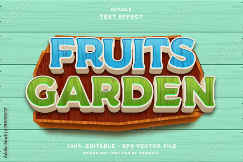 Fruit Garden Cartoon 3D Text Effect