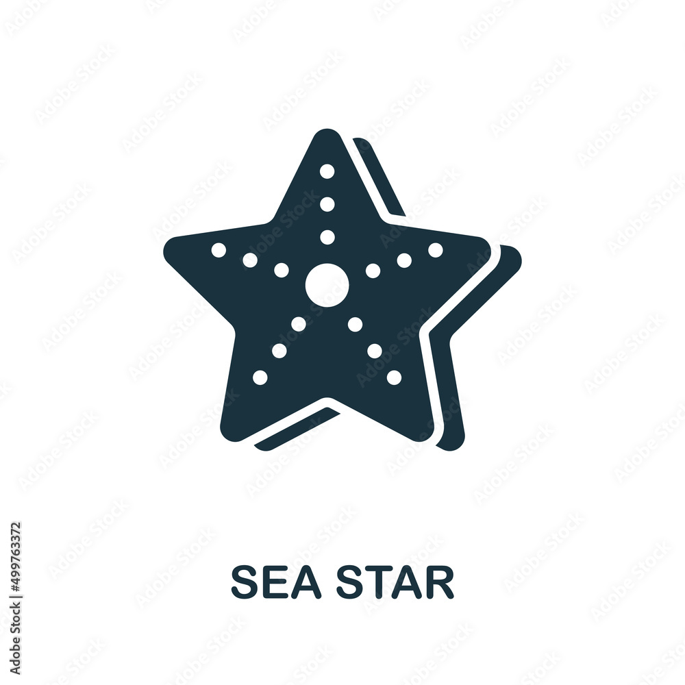 Obraz premium Sea Star icon. Monochrome simple Sea Star icon for templates, web design and infographics