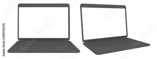 Photography Dark gray laptop in two angles