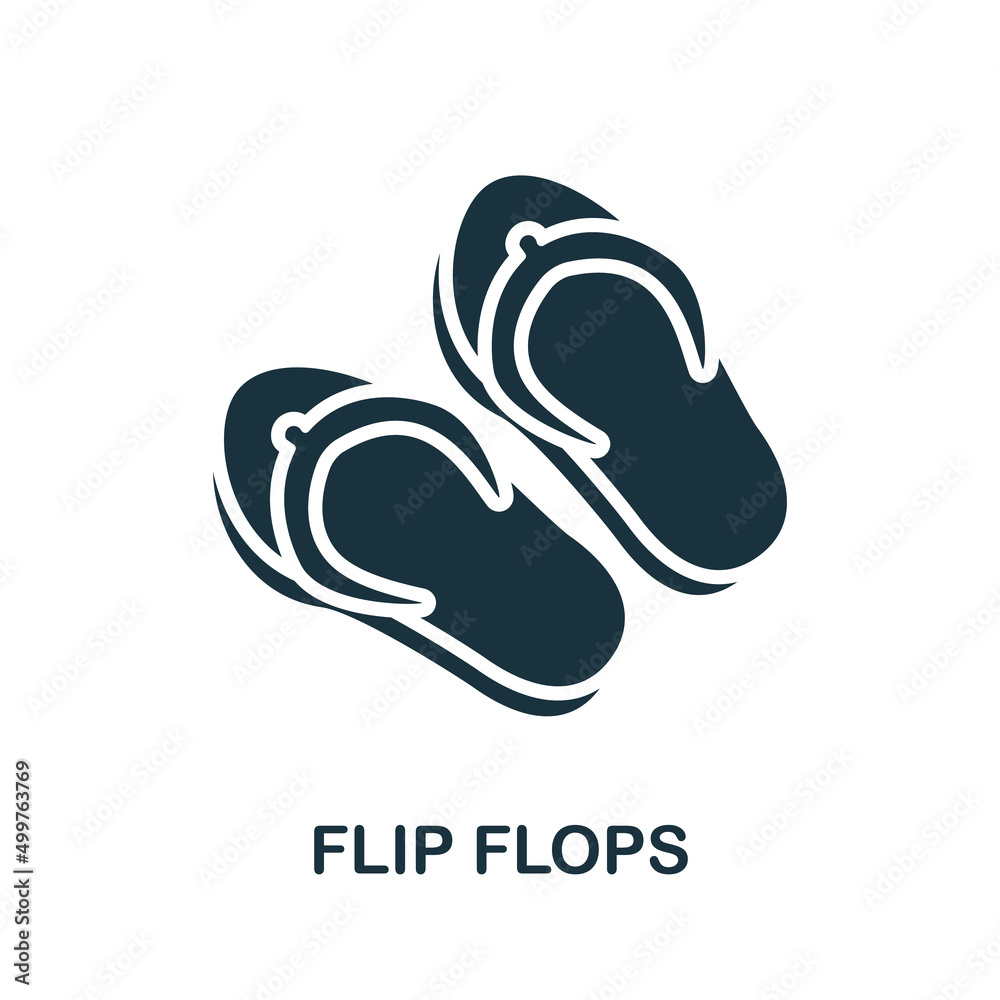 Flip Flops icon. Monochrome simple Flip Flops icon for templates, web design and infographics Flip Flops icon. Monochrome simple Flip Flops icon for templates, web design and infographics