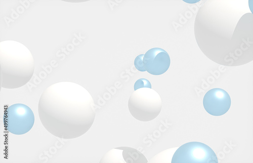 Beauty fashion background with floating white sphere for cosmetic product display. 3d rendering.