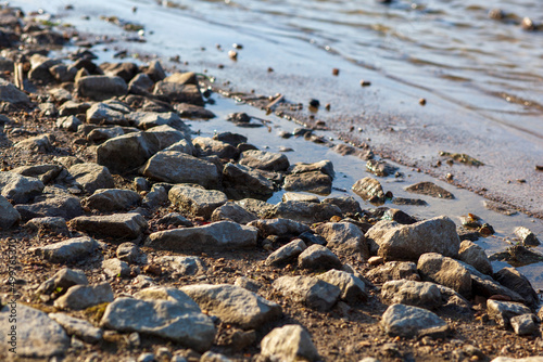 Rocks and pebbles by the water