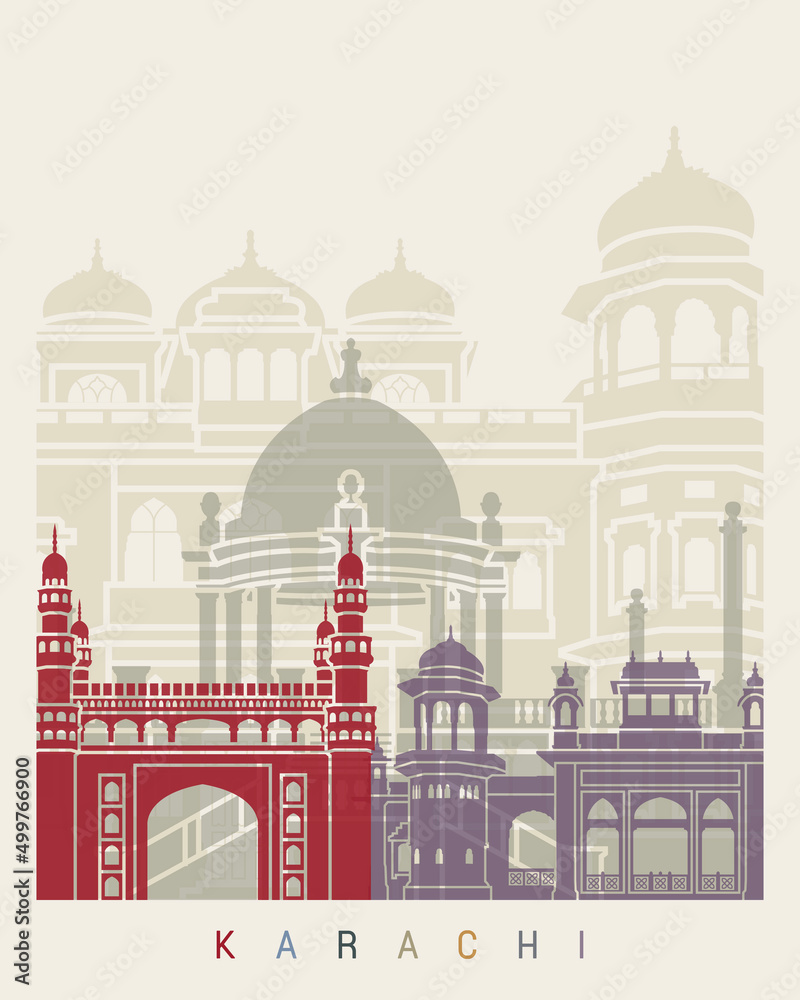 Fototapeta premium Karachi skyline poster
