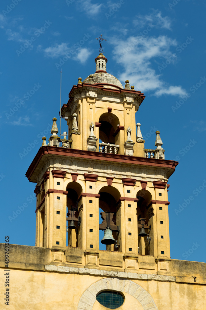 Bell tower of Church of San Agustín in Cordoba Spain