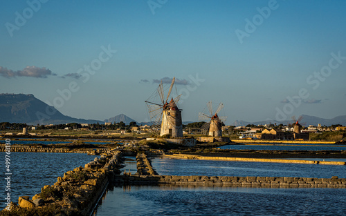 seaside with the salt mill, Sicilia