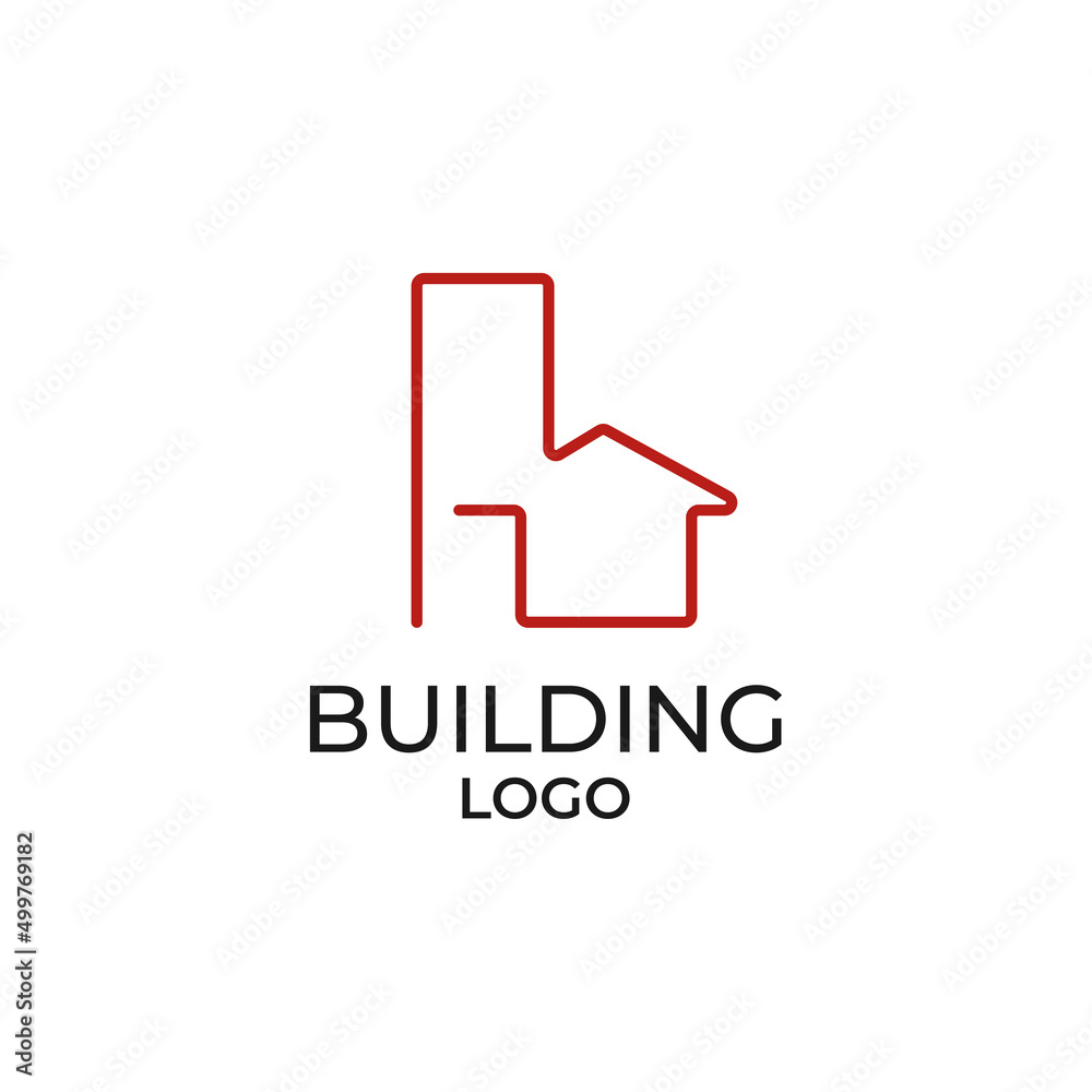 minimalist outline building vector logo design element minimalist outline building vector logo design element