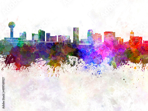 Tableau sur toile Knoxville skyline in watercolor background