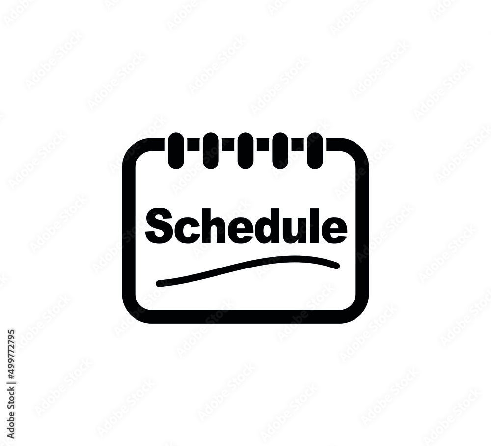 calendar icon schedule page. Vector illustration work planner binder. black outline on white. calendar icon schedule page. Vector illustration work planner binder. black outline on white.