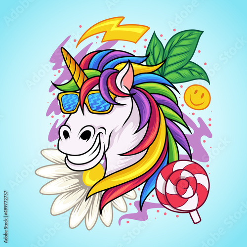Unicorn head doodle