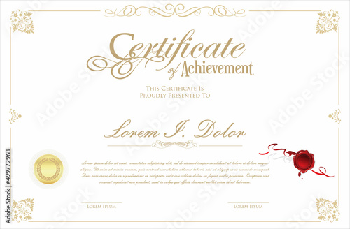 certificate or diploma retro vintage design vector