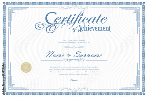certificate or diploma retro vintage design vector