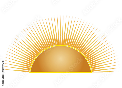 strahlende gelb leuchtende aufgehende Sonne