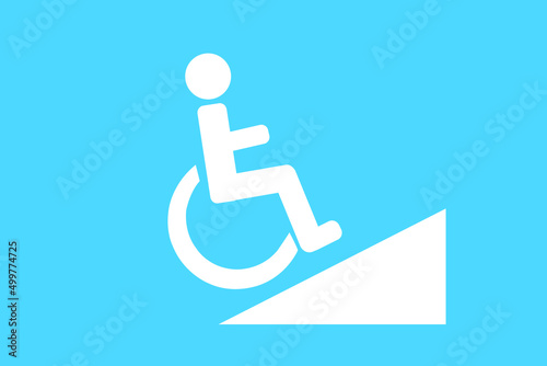 Walkway for disabled people on blue background (vector image)