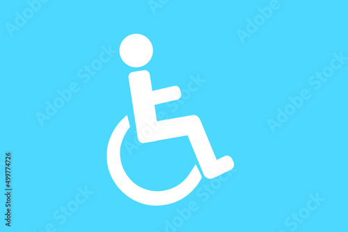 Walkway for disabled people on blue background (vector image)