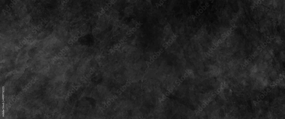 Surface of old and dirty outdoor building wall, Abstract nature seamless background, black watercolor background with marbled dark gray cracks , Dark concrete textured wall background.
