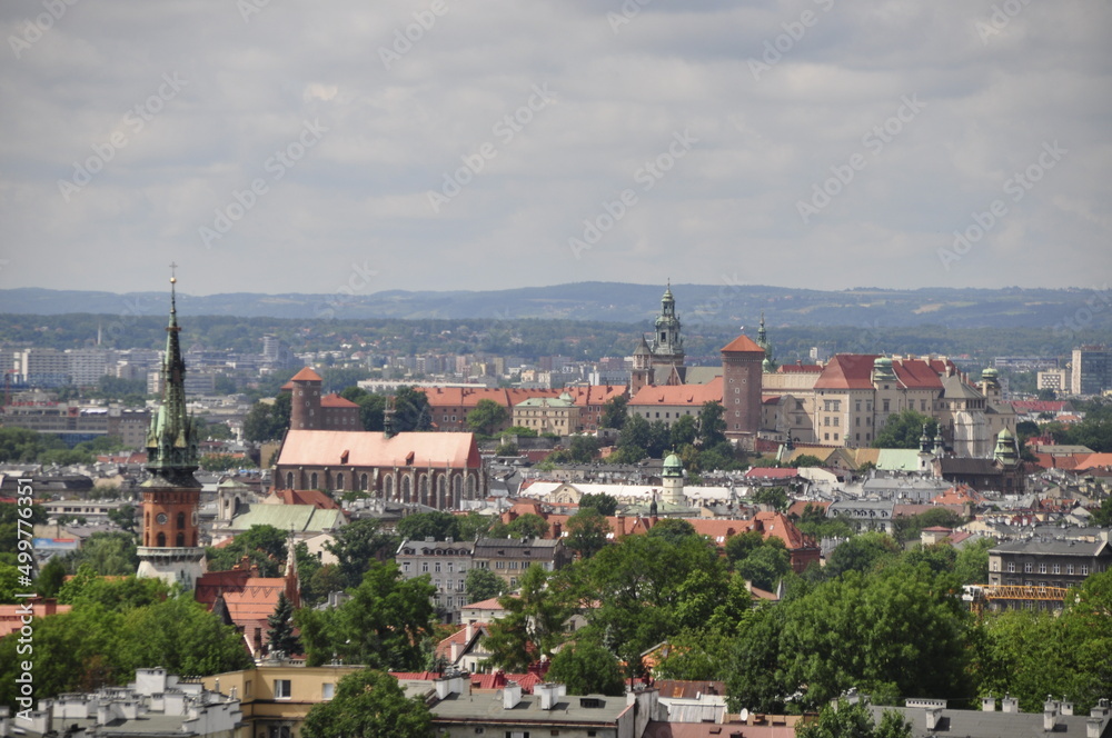 Kraków, panorama miasta z Kopca Krakusa, 
