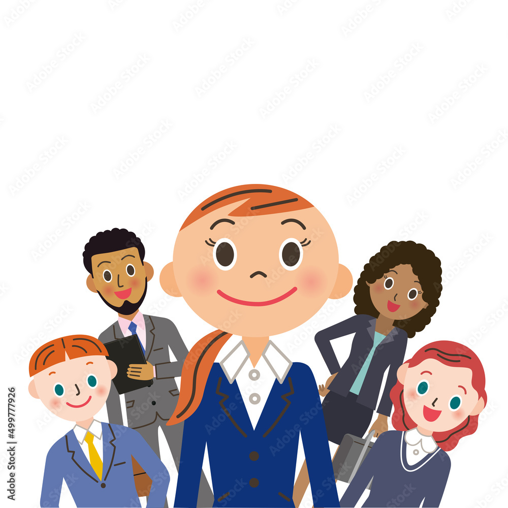 Naklejka premium 女性中心のチーム