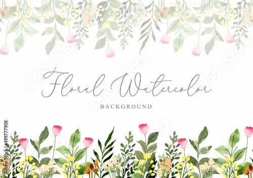 Floral Watercolor Background Frame