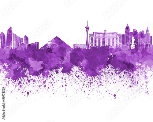 Canvas Print Las vegas skyline in watercolor