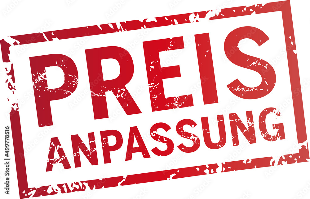 roter Stempel Preisanpassung