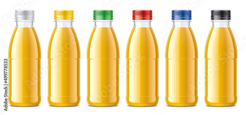 Set of Bottles with juice.  