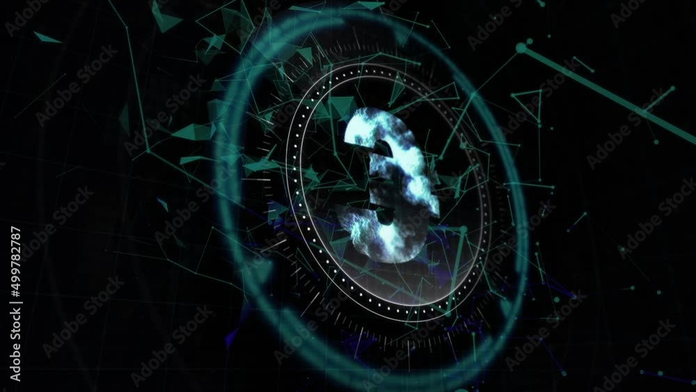 Animation of data processing and euro symbol over black background Animation of data processing and euro symbol over black background