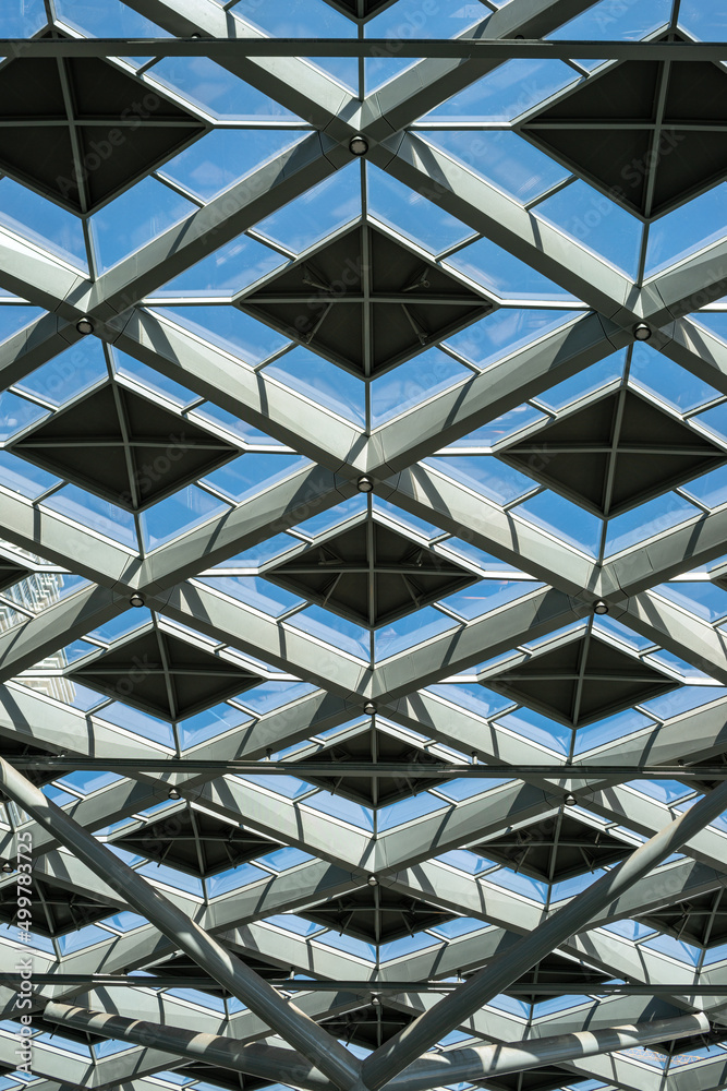 Modern architecture. Detail of futuristic roof structure