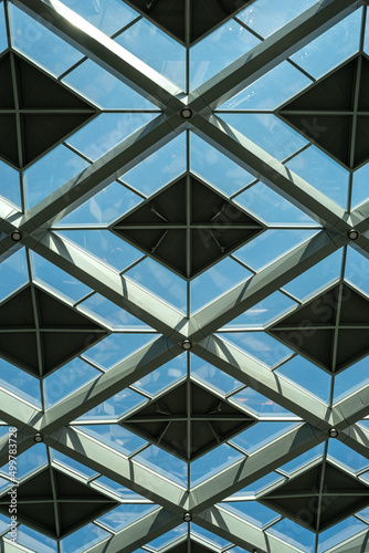 Modern architecture. Detail of futuristic roof structure