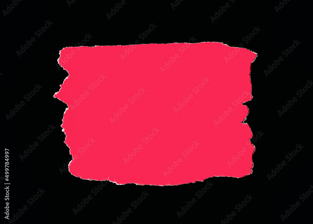Frame of black paper with torn edges on bright red background Frame of black paper with torn edges on bright red background