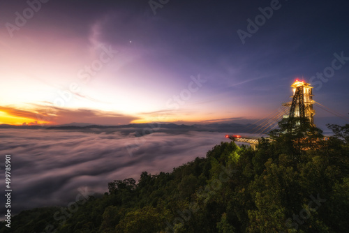 The morning times at skywalk view point on AIYERWENG district,THAILAND