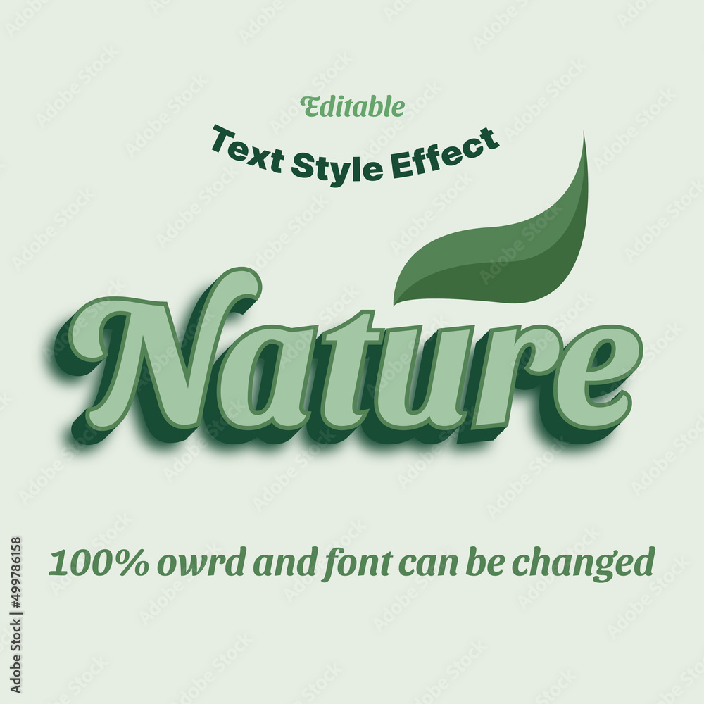 Fototapeta premium nature text effect design. vector illustration