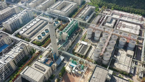 chemical plant in city