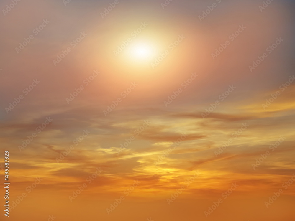   beautiful   gold  pink sunset at sea  water reflection sun light on  gold yellow  clouds sky  nature background