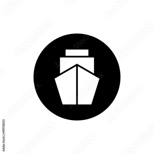 Free Download Ship icon in black round - GFXLoad