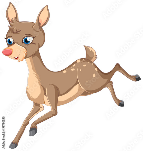 A cute deer on white background