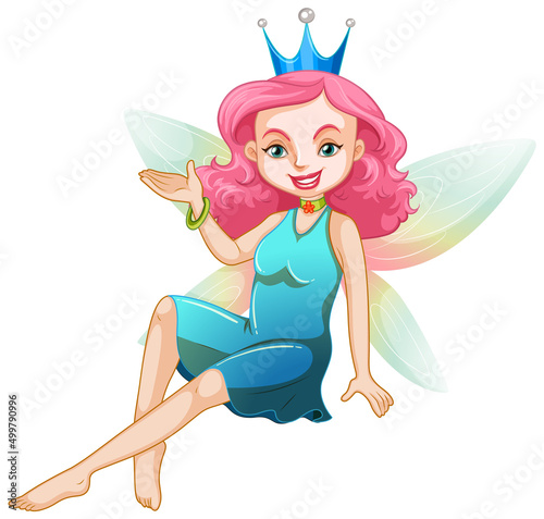 Beautiful fairy girl cartoon character