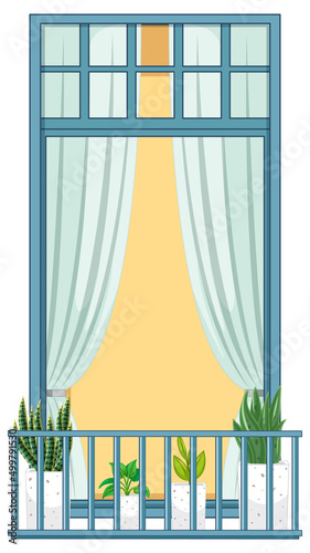 Balcony of apartment building facade
