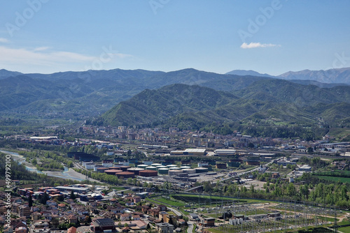 Arquata scrivia aerial view panorama fuel depot photo