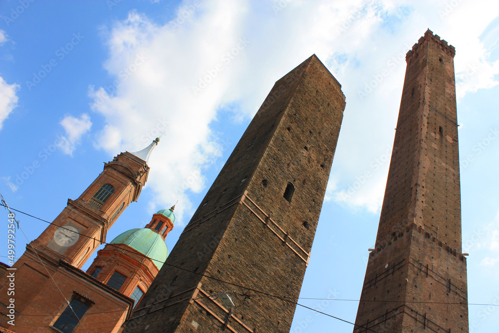 Two towers of Bologna, Italy
