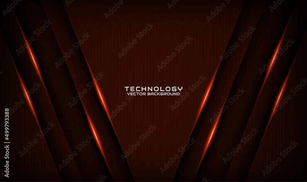 3D brown techno abstract background overlap layer on dark space with orange light effect decoration. Graphic design element future style concept for flyer, card, brochure cover, or landing page 3D brown techno abstract background overlap layer on dark space with orange light effect decoration. Graphic design element future style concept for flyer, card, brochure cover, or landing page