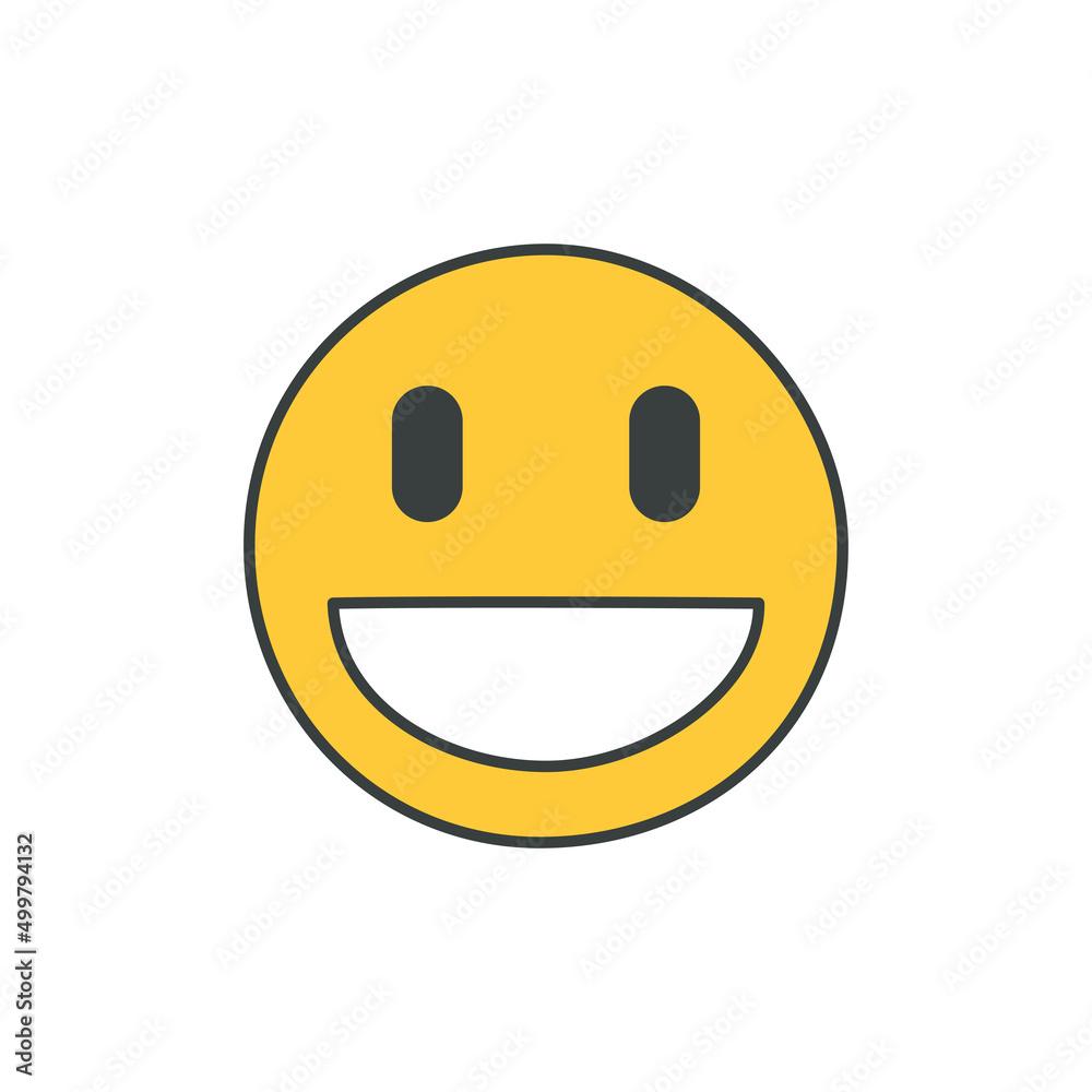 Yellow smiley laughing character t shirt print groovy style vector flat happy smiling comic face Yellow smiley laughing character t shirt print groovy style vector flat happy smiling comic face