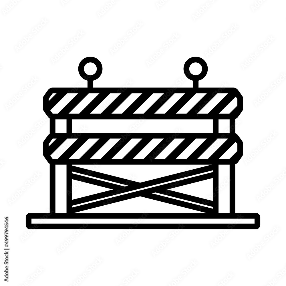 Icon Of Construction Fence Icon Of Construction Fence